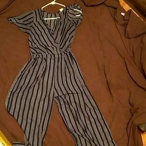 Navy blue striped jumper